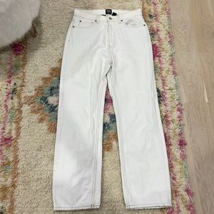 BDG high-waisted ivory colored cowboy jeans